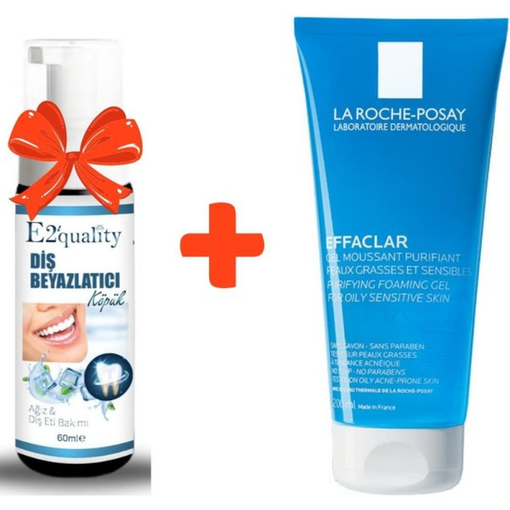 E2'quality Diş Beyazlatıcı Köpük + La Roche Posay Effaclar Jel 200 ml Yüz Temizleme Jeli Cilt Temizleme ve Peeling Fiyatı
