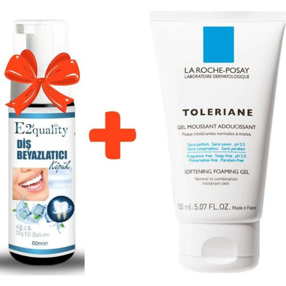 E2'Quality Diş Beyazlatıcı Köpük + La Roche Posay Toleriane Jel 150 Ml Yüz Temizleme Jeli Cilt Temizleme ve Peeling Fiyatı