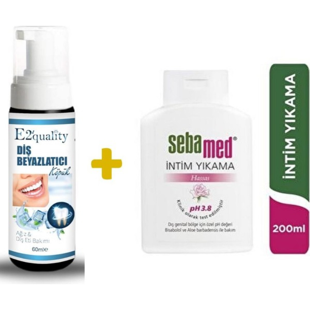 E2'Quality E2'quality Diş Beyazlatıcı Köpük + Sebamed Intim Ph Dengeli Yıkama Jeli 200 ml - yok Diş Macunları Fiyatı