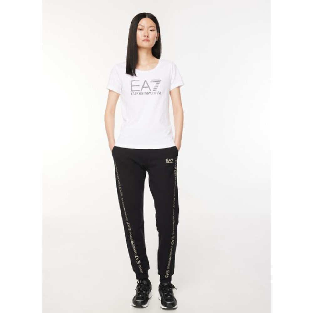 Ea7 Bisiklet Yaka Düz Beyaz Kadın T-Shirt 6RTT29 Bayan T-shirt Fiyatı