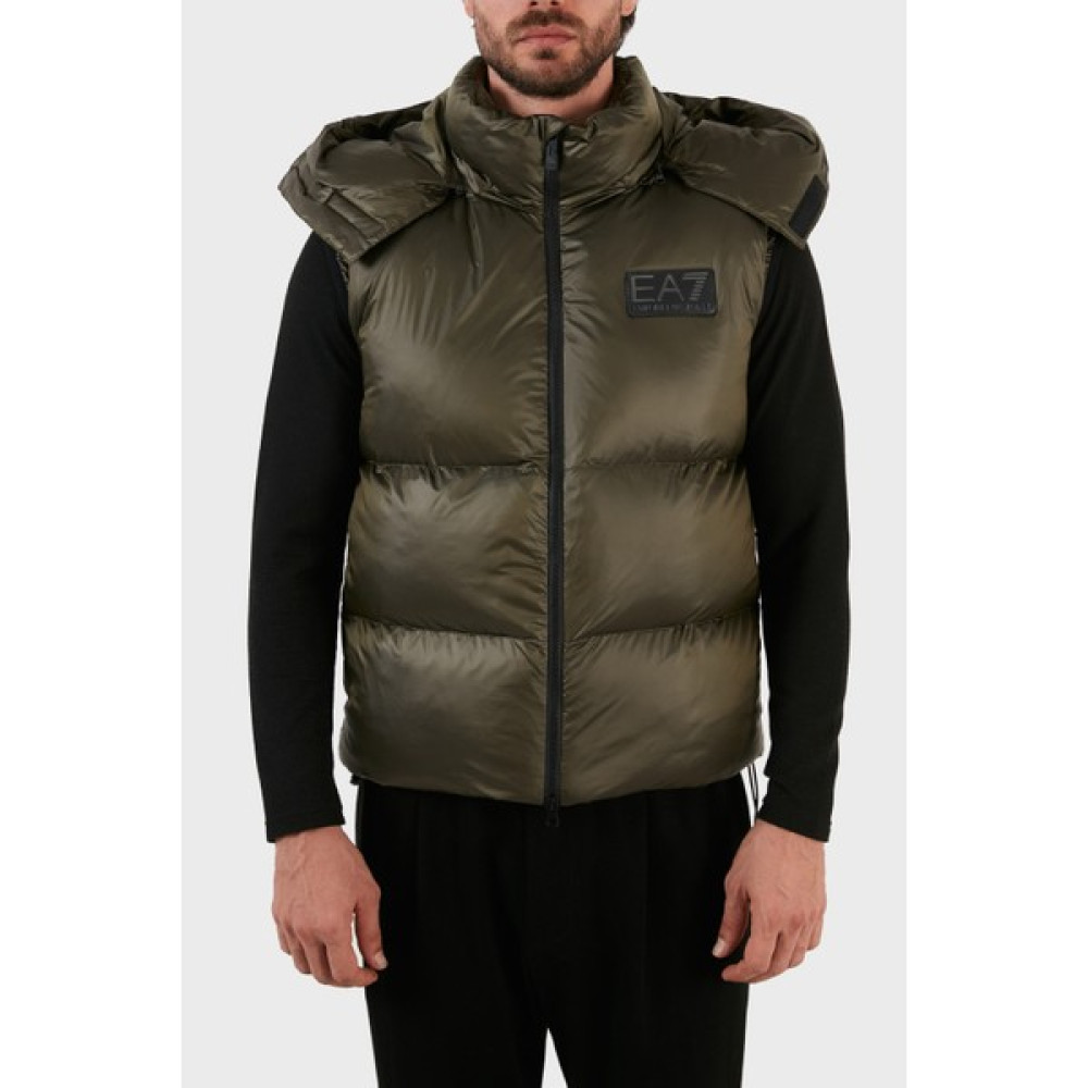 Ea7 Logolu Çıkarılabilir Kapüşonlu Regular Fit Şişme Yelek Erkek Yelek 6LPQ03 PN2MZ 1866 Erkek Yelek Fiyatı