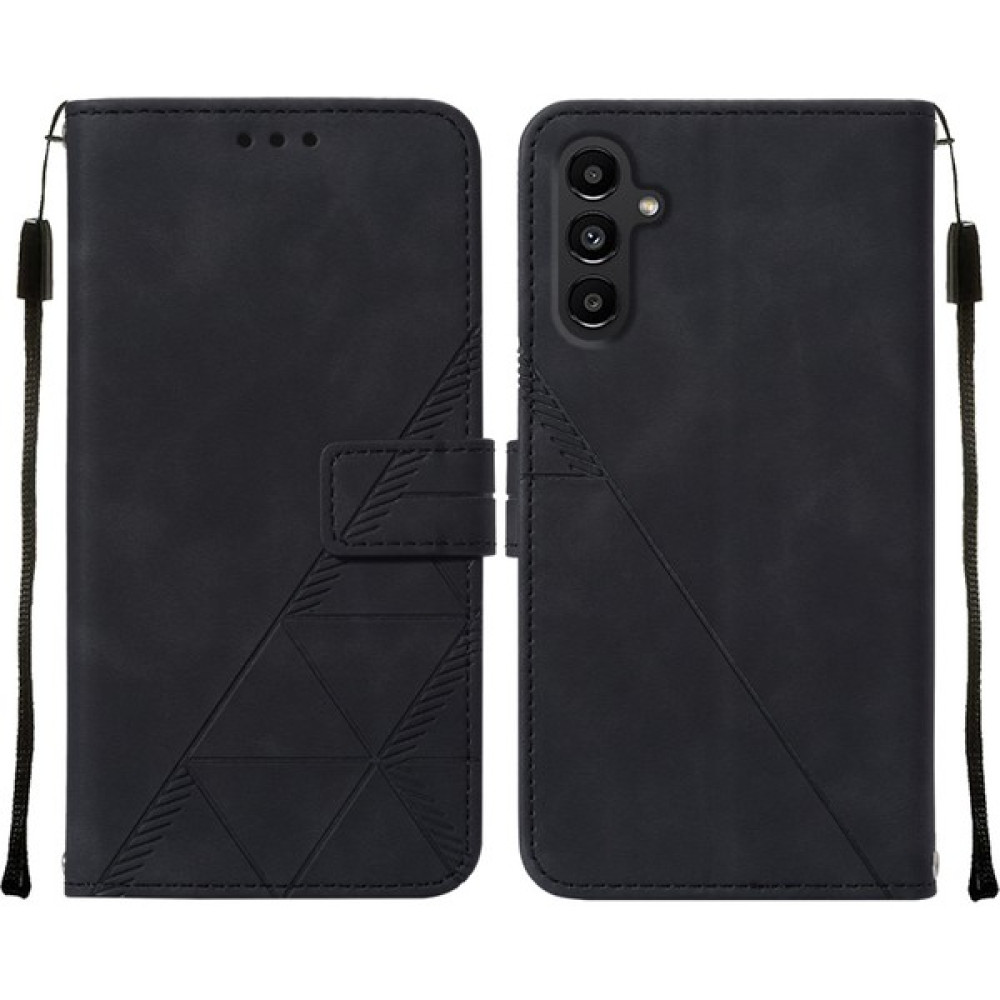 Eabhulie Samsung Galaxy A24 4g Için Kabartmalı Pu Deri Stand Cüzdan Telefon Kılıfı - Siyah (Yurt Dışından) Cep Telefonu Kılıfı Fiyatı