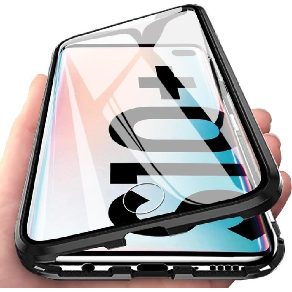 Eabhulie Samsung Galaxy S10 Plus İçin 360 Derece Tam Koruma Şeffaf Manyetik Metal Bumper Kılıf (Yurt Dışından) - Siyah Cep Telefonu Kılıfı Fiyatı
