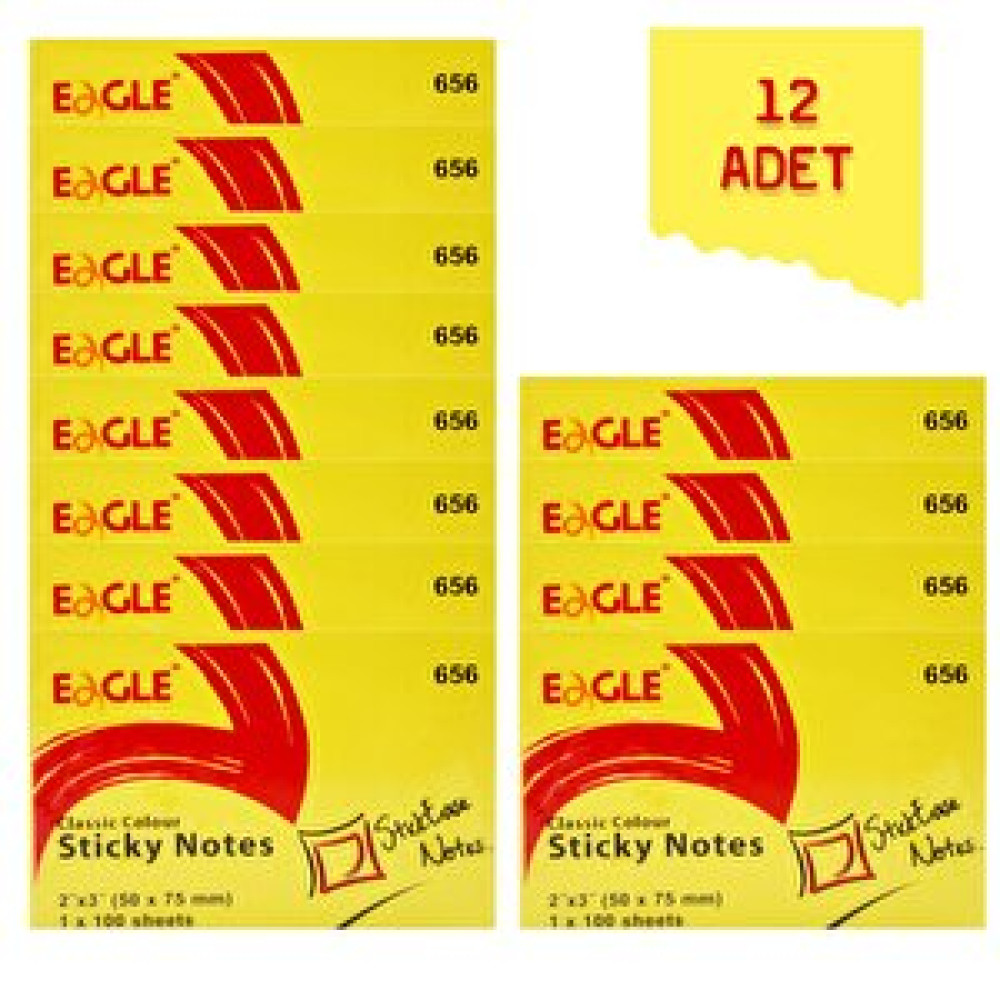 Eagle 50x75 Mm Klasik Renk Yapışkanlı Not Kağıdı 100 Yaprak Sarı (656) 12 Adet Defter & Kağıt Ürünleri Fiyatı