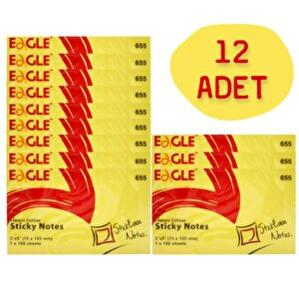 Eagle 75x125 Mm Klasik Renk Yapışkanlı Not Kağıdı 100 Yaprak Sarı (655) 12 Adet Defter & Kağıt Ürünleri Fiyatı