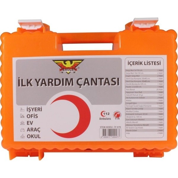 Eagle Iy 070 İlk Yardım Çantası Seti Plastik Malzemeden Üretilmiş Araç ve Ev İçin Uygun Diğer Fiyatı