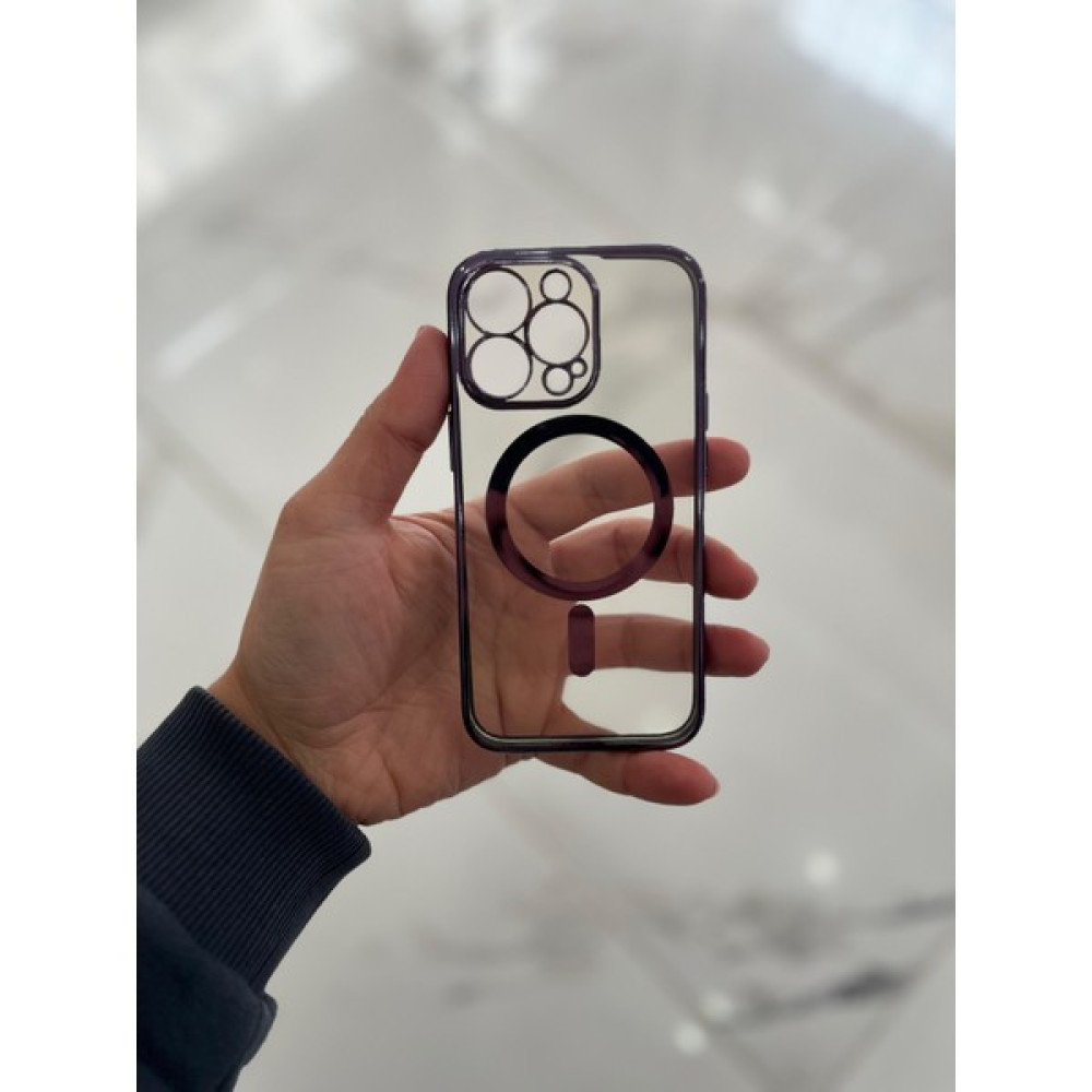 Eaksesuarnet Apple iPhone 13 Pro Magsafe Lazer Silikon Renkli Şeritli Telefon Kılıfı Kamera Lensi Açık - Mor Cep Telefonu Kılıfı Fiyatı