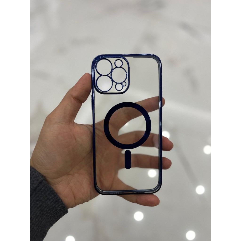 Eaksesuarnet Apple iPhone 13 Pro Max Magsafe Lazer Silikon Renkli Şeritli Telefon Kılıfı Kamera Lensi Açık - Mavi Cep Telefonu Kılıfı Fiyatı