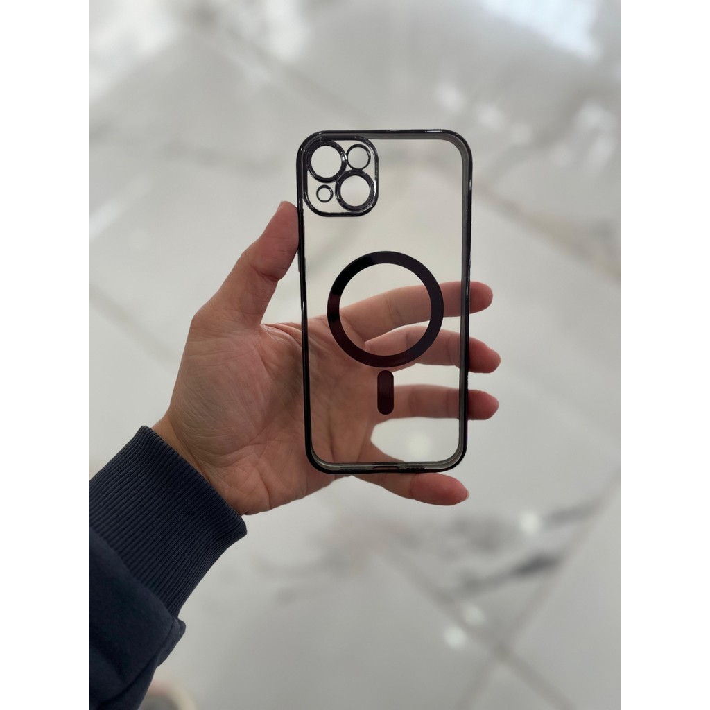 Eaksesuarnet Apple iPhone 14 Plus Magsafe Lazer Silikon Renkli Şeritli Telefon Kılıfı Kamera Lensi Açık - Siyah Cep Telefonu Kılıfı Fiyatı