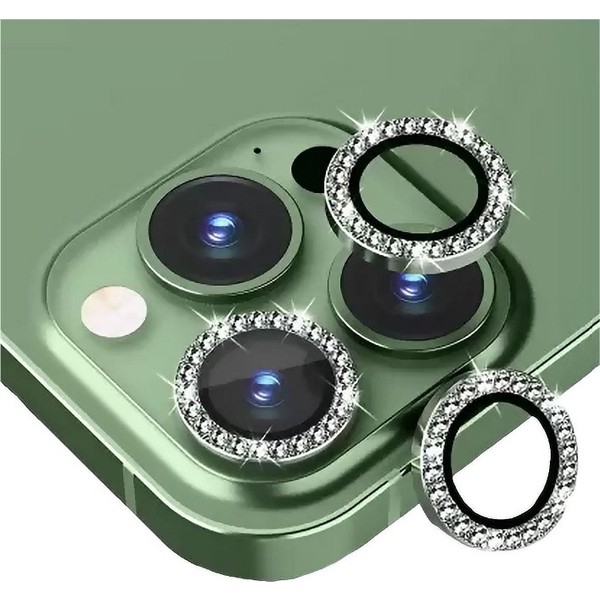 Eaksesuarnet Apple iPhone 14 Pro Max Uyumlu Kamera Koruyucu Taşlı Cam Lens Mercek Koruyucu - Yeşil Cep Telefonu Fiyatı