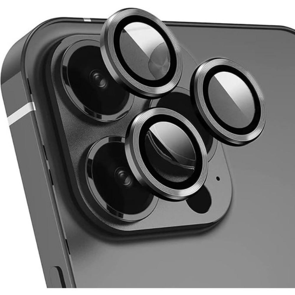 Eaksesuarnet iPhone 12 Pro Max Uyumlu Kamera Koruyucu Cam Lens Mercek Koruyucu - Siyah Cep Telefonu Ekran Koruyucusu Fiyatı