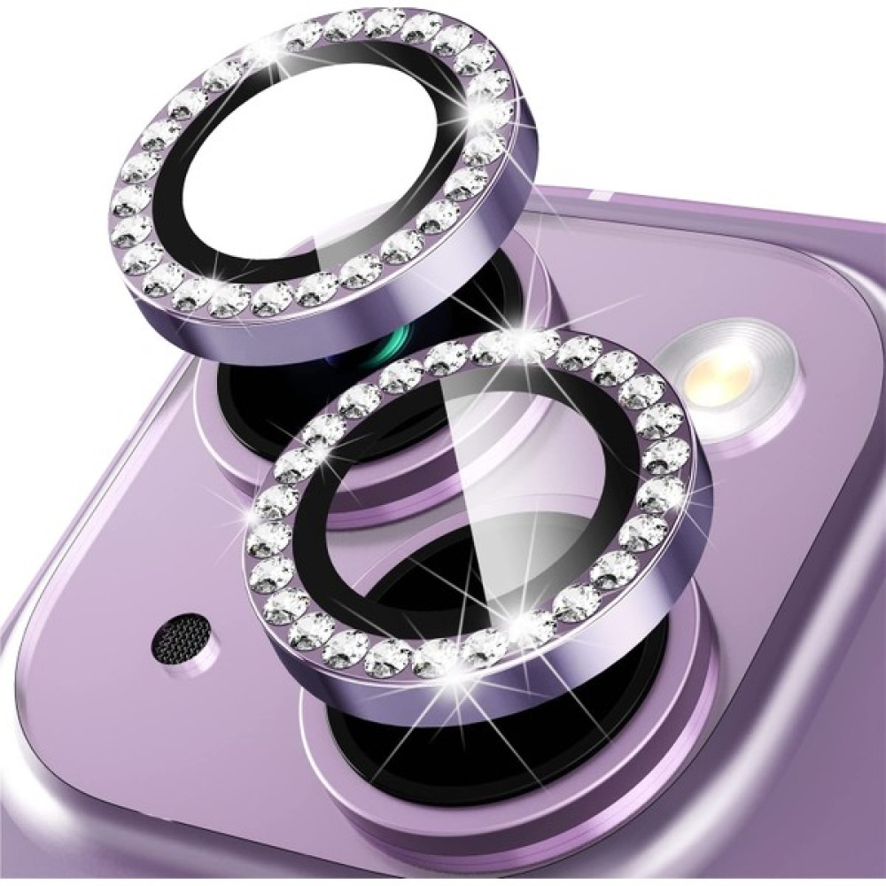 Eaksesuarnet iPhone 14 Plus Uyumlu Kamera Koruyucu Cam Lens Mercek Koruyucu Taşlı - Mor Cep Telefonu Ekran Koruyucusu Fiyatı