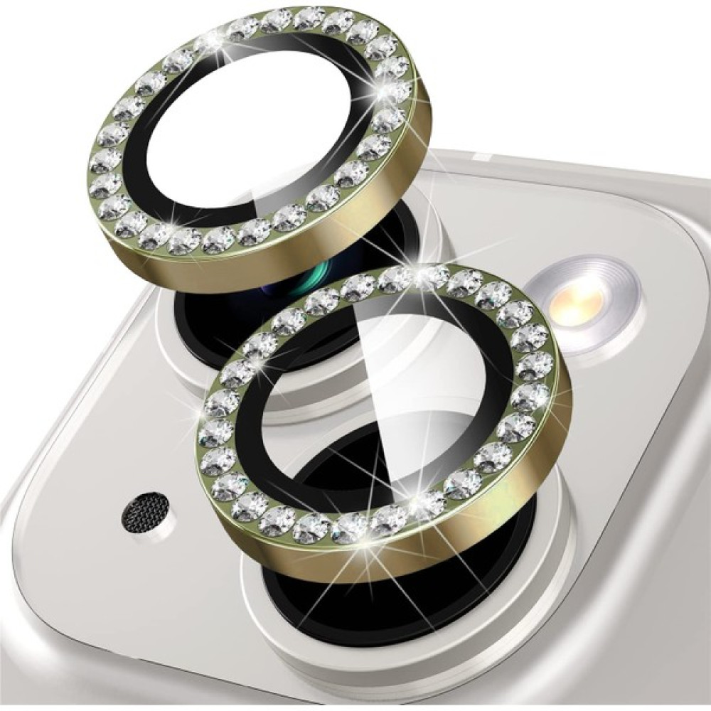 Eaksesuarnet iPhone 14 Uyumlu Kamera Koruyucu Cam Lens Mercek Koruyucu Taşlı - Gold Cep Telefonu Ekran Koruyucusu Fiyatı