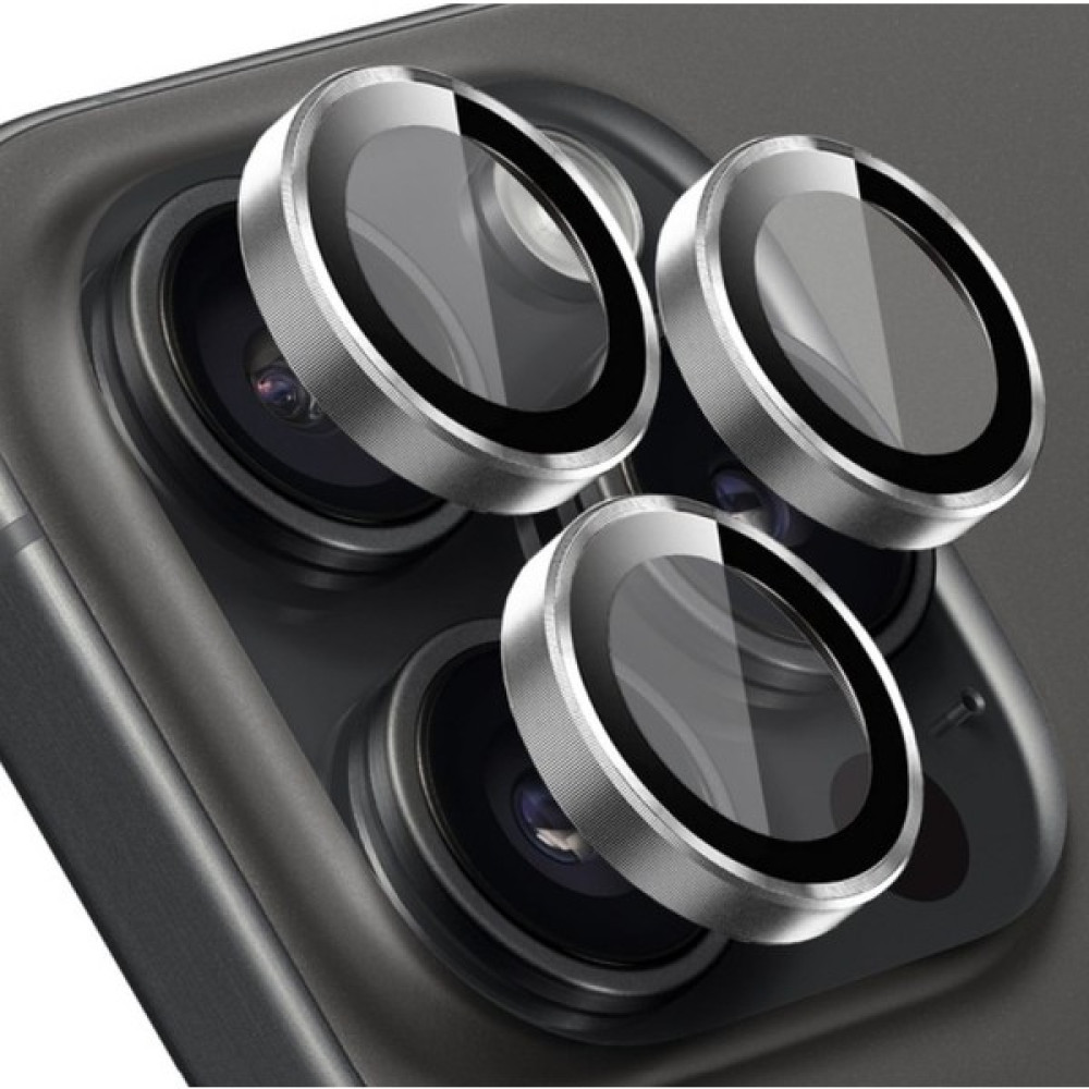Eaksesuarnet iPhone 15 Pro Max Uyumlu Kamera Koruyucu Cam Lens Mercek Koruyucu - Gümüş Cep Telefonu Ekran Koruyucusu Fiyatı