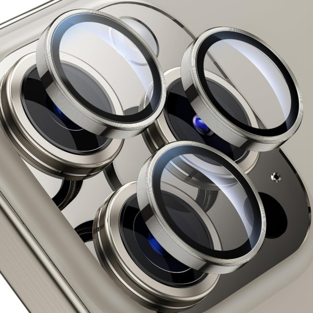 Eaksesuarnet iPhone 15 Pro Max Uyumlu Kamera Koruyucu Cam Lens Mercek Koruyucu - Titanium Cep Telefonu Ekran Koruyucusu Fiyatı