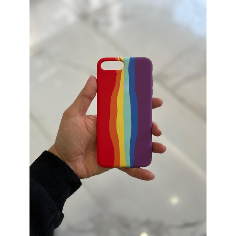 Eaksesuarnet iPhone 7plus/8plus Uyumlu Rainbow Renkli Şeritli Lansman Silikon Darbe Emici Telefon Kılıfı Cep Telefonu Kılıfı Fiyatı