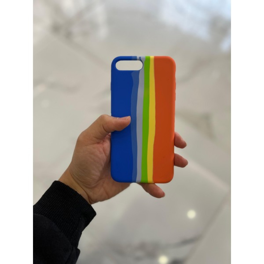 Eaksesuarnet iPhone 7plus/8plus Uyumlu Rainbow Renkli Şeritli Lansman Silikon Darbe Emici Telefon Kılıfı - Çok Renkli Cep Telefonu Kılıfı Fiyatı