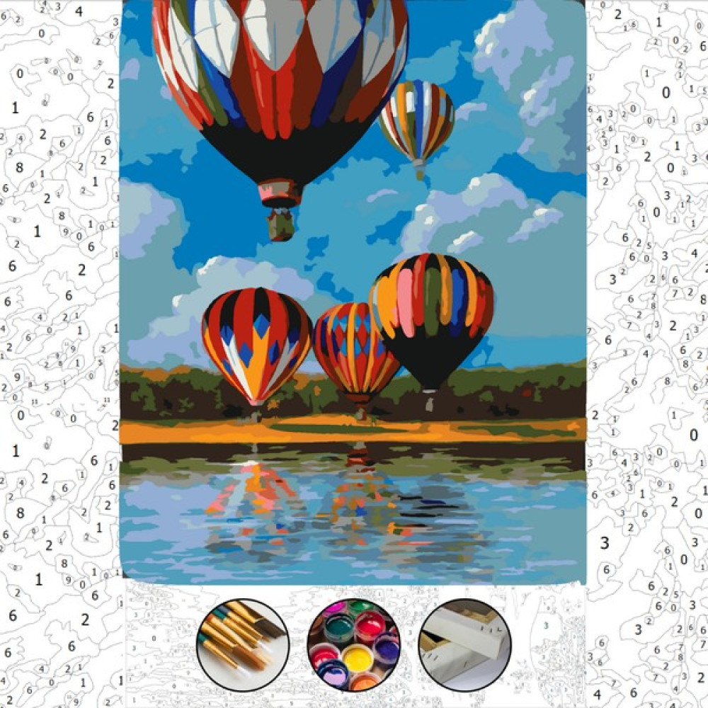 EAL Hobby Art Sayılarla Boyama Hobi Seti Çerçeveli Numaralı Tuval Fırça Boya Dahil 40X50 cm Balonlar Tuval Fiyatı