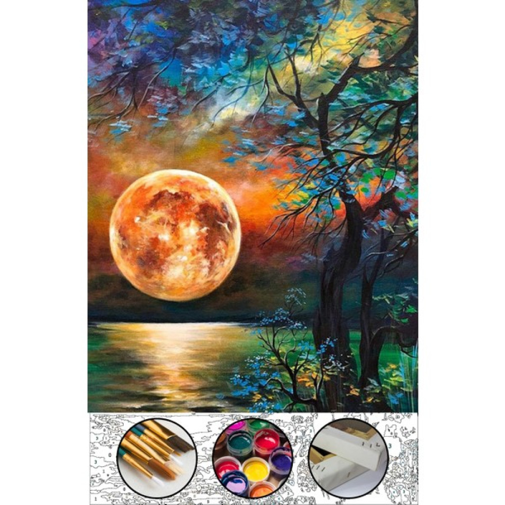 EAL Hobby Art Sayılarla Boyama Hobi Seti Çerçeveli Numaralı Tuval Fırça Boya Dahil 40X50 cm Dolunay EAL001 Tuval Fiyatı