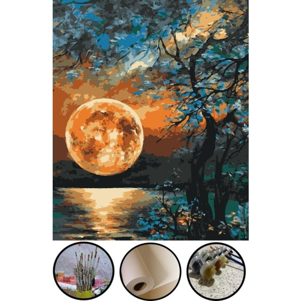 EAL Hobby Art Sayılarla Boyama Hobi Seti (Çerçevesiz) Numaralı Kanvas Fırça Boya Dahil 40X50 cm Dolunay EAL001 Tuval Fiyatı