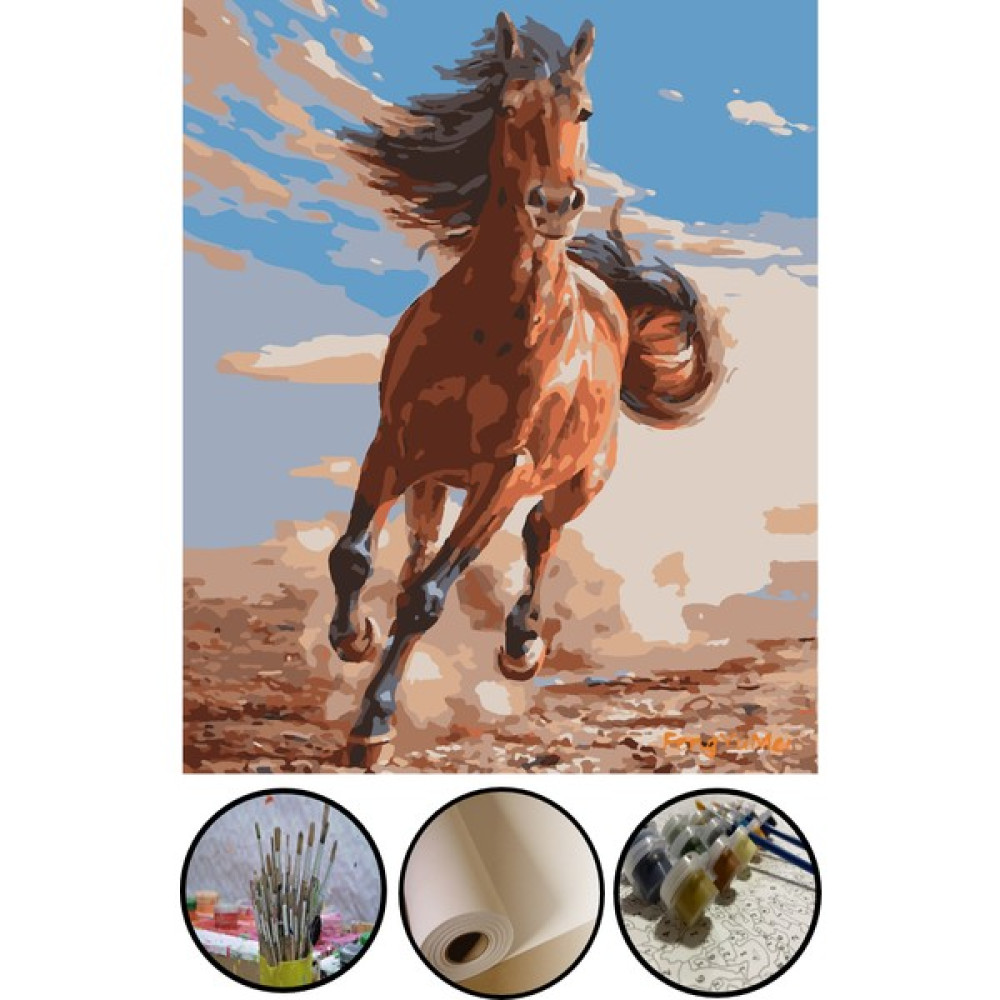 EAL Hobby Art Sayılarla Boyama Hobi Seti(Çerçevesiz) Numaralı Tuval Fırça Boya Dahil 40X50 cm At EAL004 Tuval Fiyatı