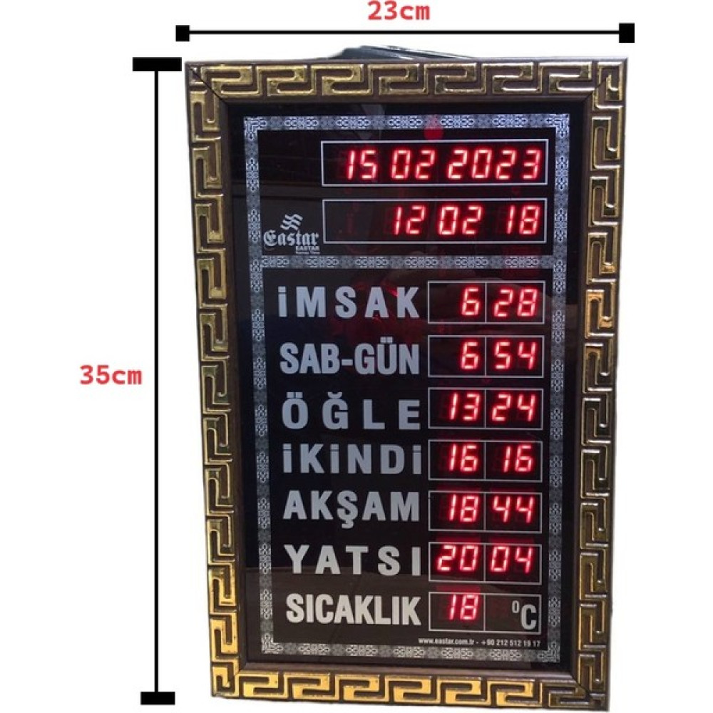 Eastar Elektrikli 8 Farklı Imam Ezan Okuyan Namaz Vakit - Kahverengi Dekoratif Saat Fiyatı