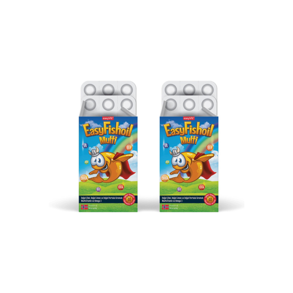 Easy Fishoil Easyvi?t Easyfishoil Multi Çiğnenebilir 30 Jel Tablet 2li Paket Sağlık / Diyet Fiyatı