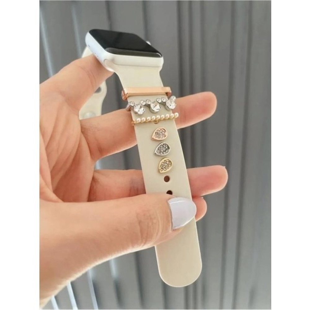 Easy Idea Apple Watch Uyumlu Saat Kordon Aksesuarı Charm Set Tüm Seri Kordonlara Uyumlu Krdn-Charm - Gümüş Giyilebilir Teknoloji Aksesuarları Fiyatı