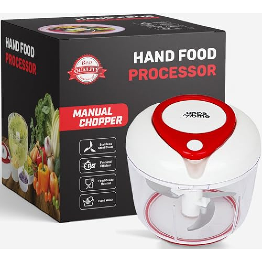 Easy String Pull Food Chopper | Manual Food Processor for Chopping, Dicing, and Mixing | Compact, Portable, and BPA-Free | Ideal for Vegetables, Nuts, Salsa, and Salad