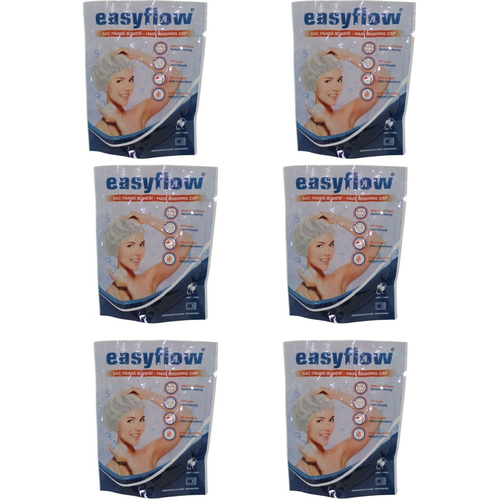 Easyflow Hasta Saç Bakım/temizleme/yıkama Bonesi (6 Adet/paket) Hasta Saç Bakım - Beyaz Diğer Fiyatı