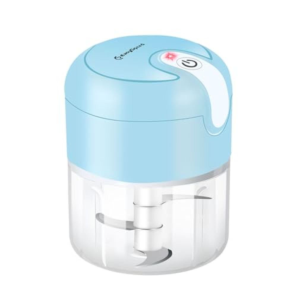 EASYSPEED Electric Garlic Chopper 1Cup, Mini USB Charging Wireless Food Processor with 304 Stainless Steel, 3 Sharp Blades, Portable Kitchen Meat Grinder for Onion, Garlic, Ginger, Chili, Baby Food