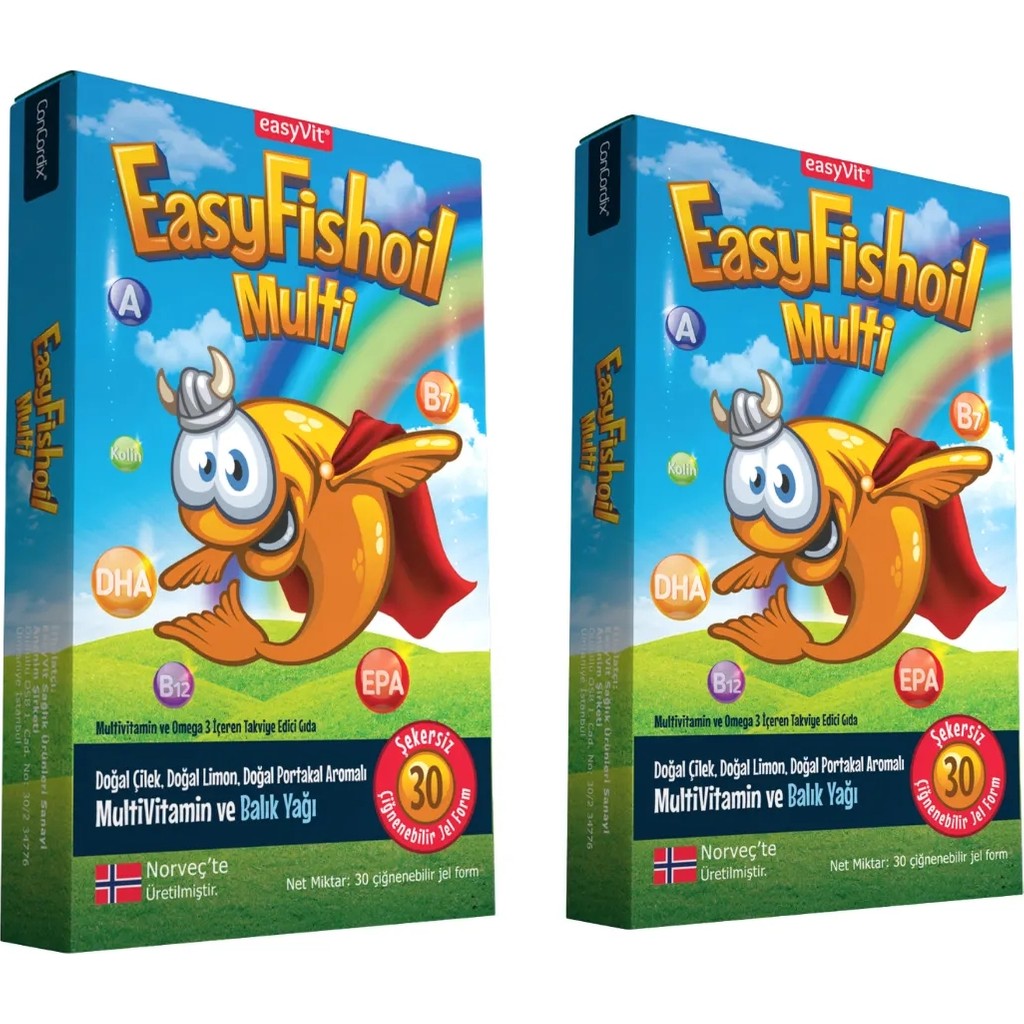 Easyvi̇t Easyfishoil Multi Çiğnenebilir 30 Jel Tablet 2'li Paket Diğer Fiyatı