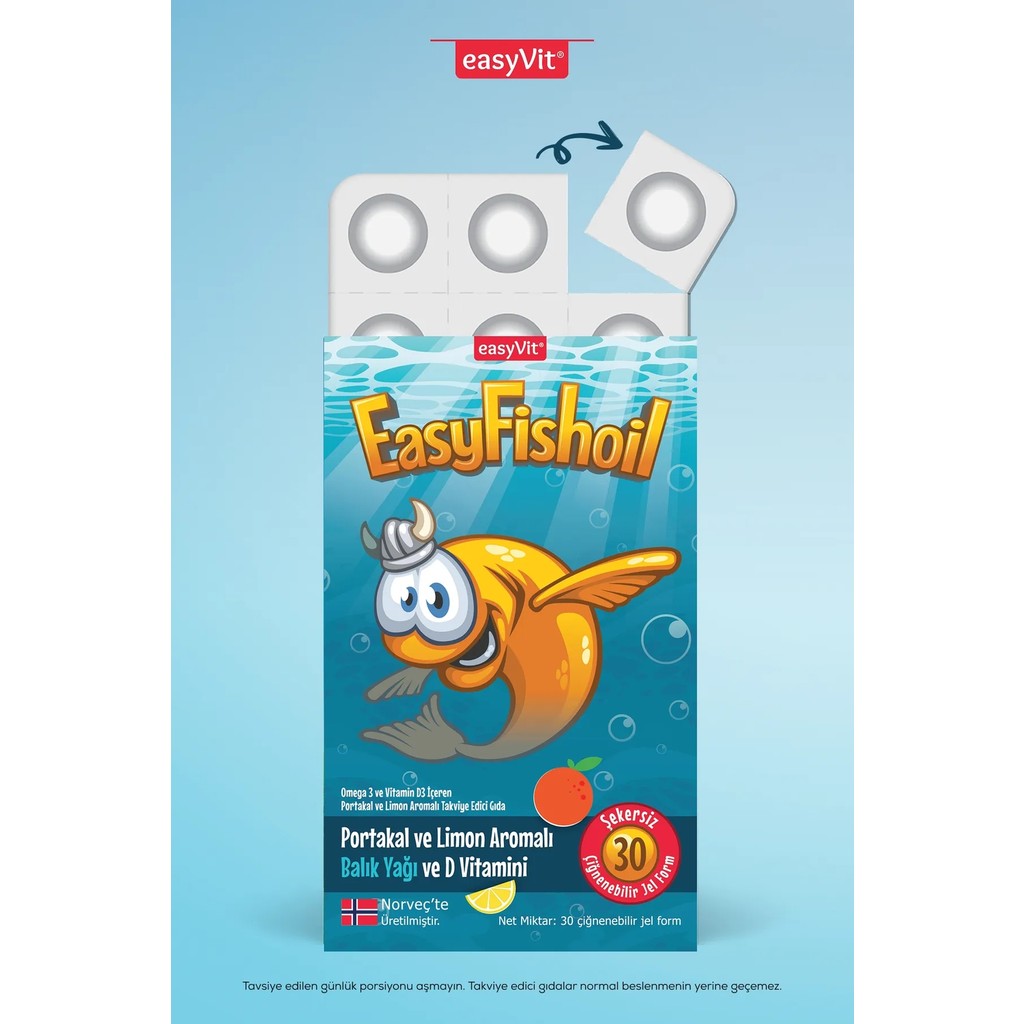 Easyvit EasyFishoil Omega 3 ve Vitamin D3 İçeren Portakal & Limon Aromalı Balık Yağı Diğer Fiyatı