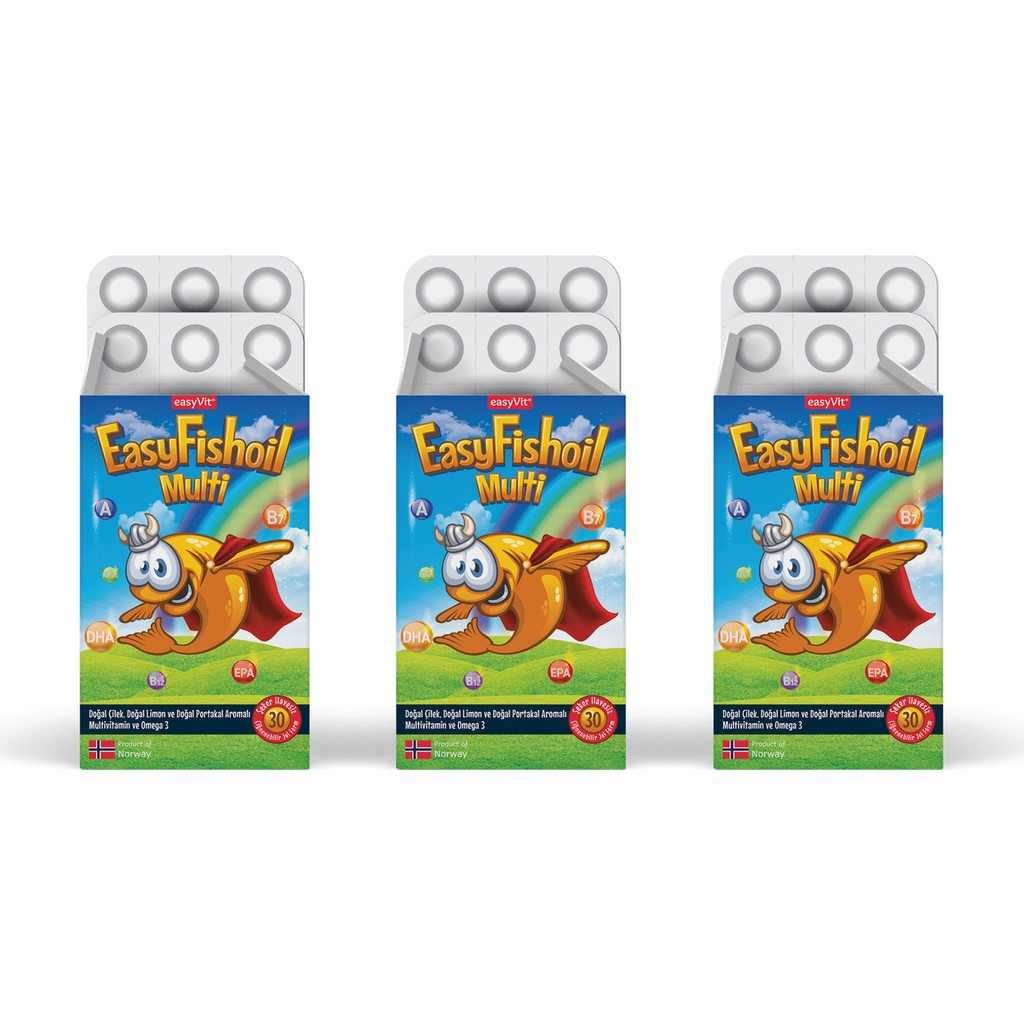 Easyvit Easyvi̇t Easyfishoil Multi Çiğnenebilir 30 Jel Tablet 3'lü Paket Diğer Fiyatı