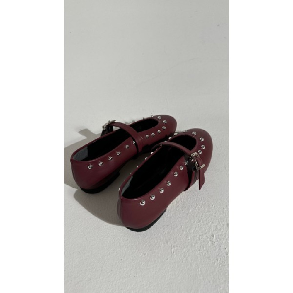 Eataly Shoes Toma Bordo Zımbalı Trok Detaylı Kemer Bağlamalı Kadın Babet Babetler Fiyatı