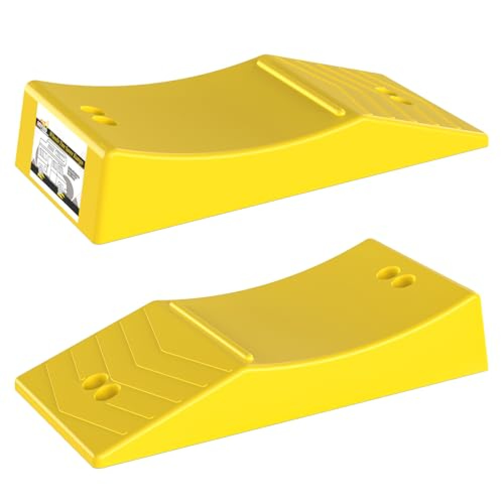 Eazy2hD Car Wheel Ramp Compatible with RV Leveling Blocks–Tire Saver Ramp Trailer Wheel RV Flat Tire Lift Ramp, Concave Portable Ramp, 2 Pack