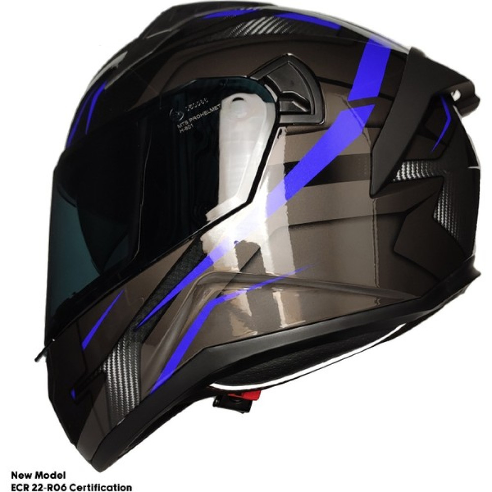 Ebakbak Motosiklet Kask Ece 22.R06 Sertifikalı Double Vizör Fiber Motor Kaskı Full Face Yeni Sezon Lead Blue - XL Motorsiklet Kaskları Fiyatı