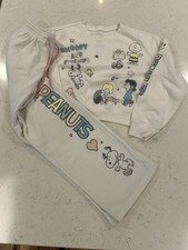 Peanuts Snoopy Woodstock Kids Sweatshirt Sweatpants Set White Graphic Jogger Set Girls' Clothing Set price