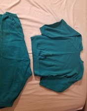 90s girls vintage sweatsuit set teal turquoise sweatshirt L sweatpants M Hanes Girls' Clothing Set price
