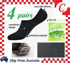4Pairs NO SHOW BAMBOO SOCKS Non Slip Heel Grip Low Cut Invisible Footlet Bulk Suba Socks price