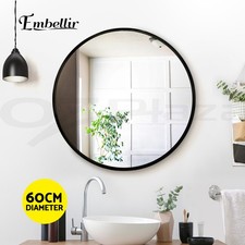 Embellir Wall Mirror Makeup 60cm Home Decor Framed Mirrors Bathroom Round Black Framed Mirror price
