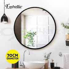 Embellir Wall Mirror Makeup 70cm Home Decor Framed Mirrors Bathroom Round Black Framed Mirror price