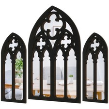 3Pcs Window Garden Mirror Wall Mounted Arched Frame Outdoor Indoor Decor Framed Mirror price