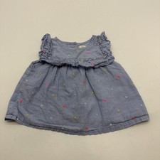 Baby Gap Blouse Kids Girls Size 12-18M Blue Aop 100% Cotton.#46513 Baby Blouse price