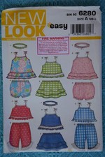 #6168 NEW LOOK Baby! EASY Sewing PATTERN. Dress-Panties-Headband Size Newborn-L Baby Panties price