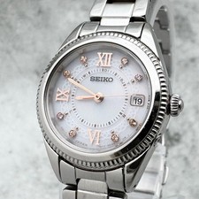 Working Seiko radio solar Swarovski limited edition bracelet watch pink dial Swarovski Bracelet price