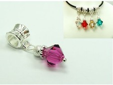 Crystal BIRTHSTONE DANGLE CHARM with Swarovski Elements fits 3mm Chain Bracelet Swarovski Bracelet price