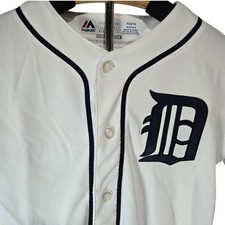 Majestic Youth Boys Baseball Jersey Sz S White MLB Detroit Tigers Zimmerman #27 Boys' Jersey price
