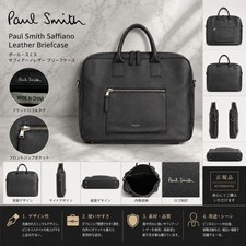 Paul Smith Black Saffiano Leather Briefcase Business Bag Japan 073089 Women's Briefcase price