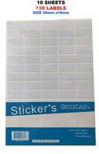700 Self Adhesive Labels Stickers White Blank School Office  Tag 38mm x 18m Label price
